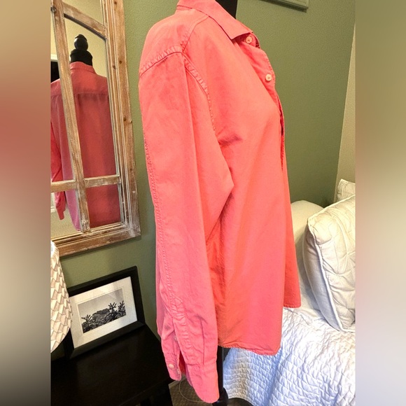 Tommy Bahama Medium 100% Cotton Men’s Salmon Pink Button Down Shirt - Picture 12 of 13